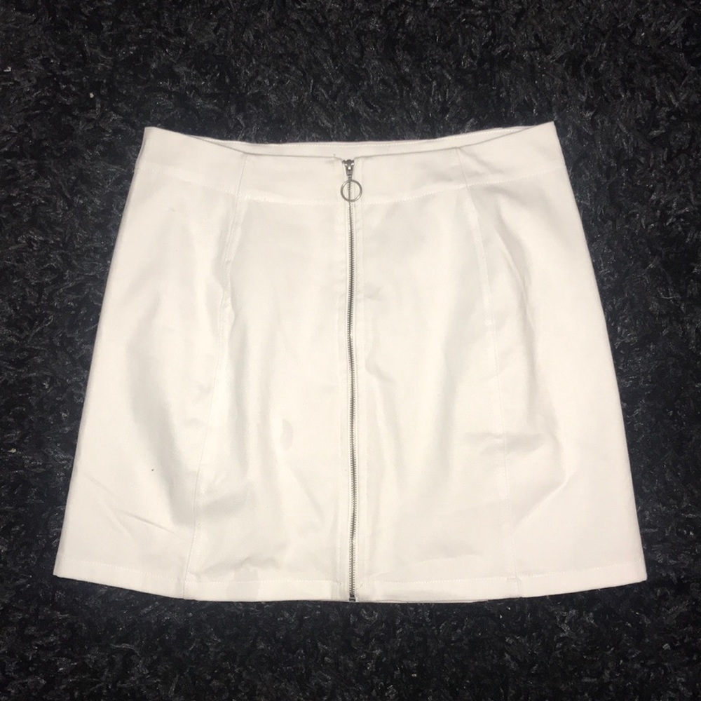 High-Waisted White Mini Skirt